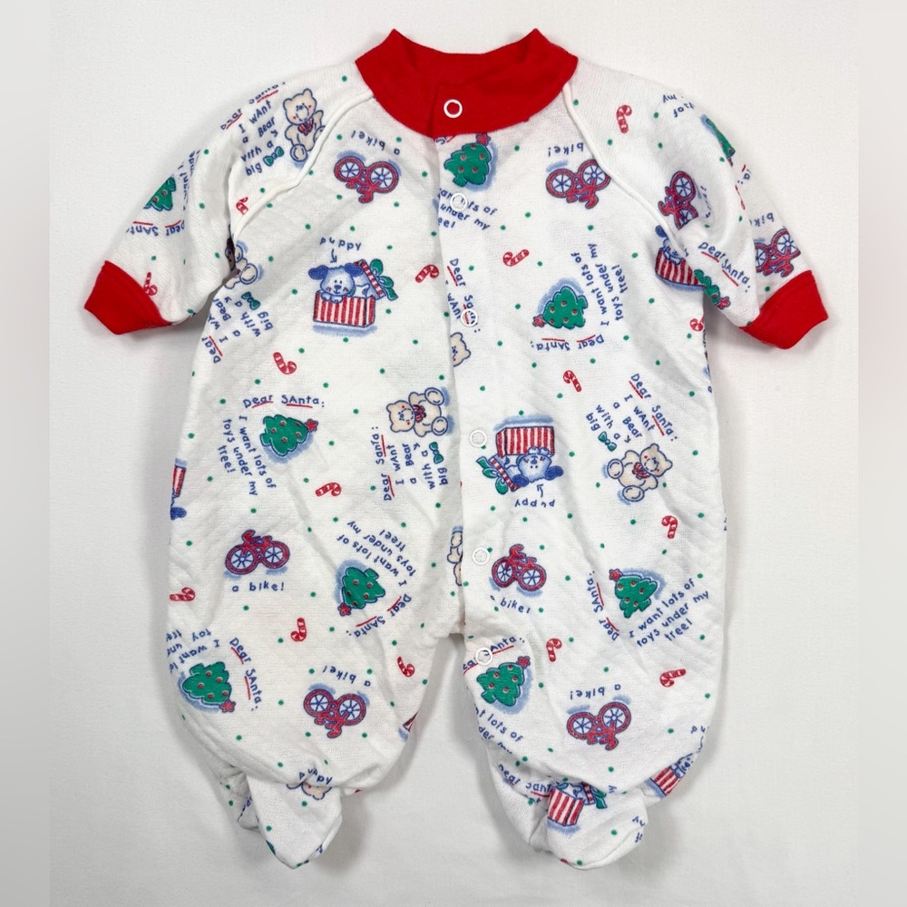 BABYGRO Vintage 80s-90s Retro Christmas Puppies and Presents Sleeper Size 0-6M‎